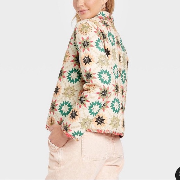 (L)- Universal Thread Women's Quilted Button-Front Jacket - Cream Star - Picture 3 of 15